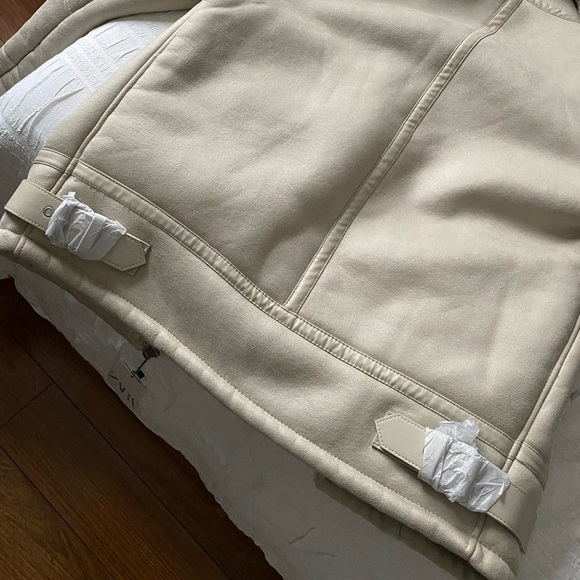 BNWT Zara M Cream Aviator Jacket Double Faced Jacket - Picture 5 of 7